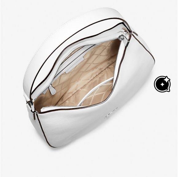 Michael KORS Kensington Large Pebbled Leather Hobo Shoulder Bag WHITE - Picture 14 of 14